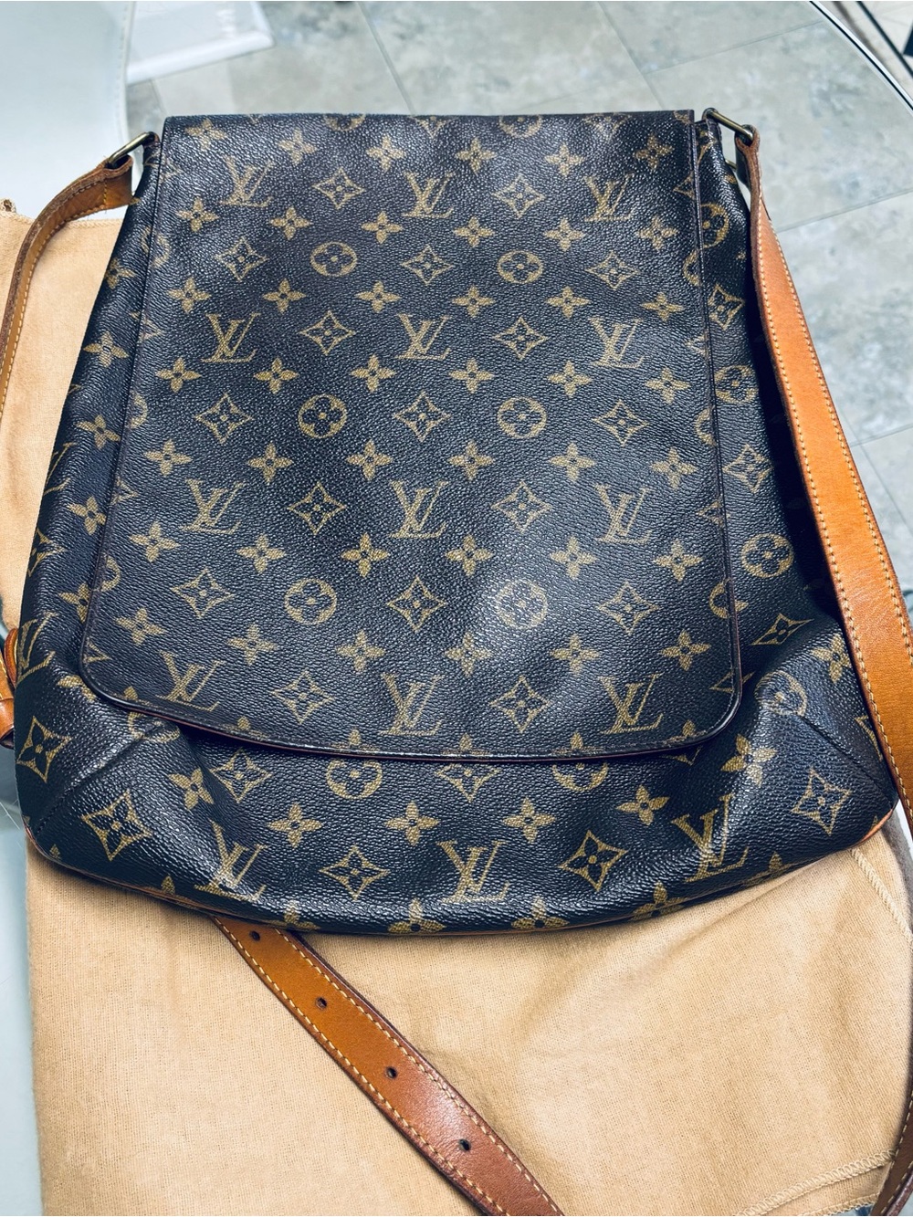 Louis Vuitton Monogram Messenger Bag in Brown and Tan